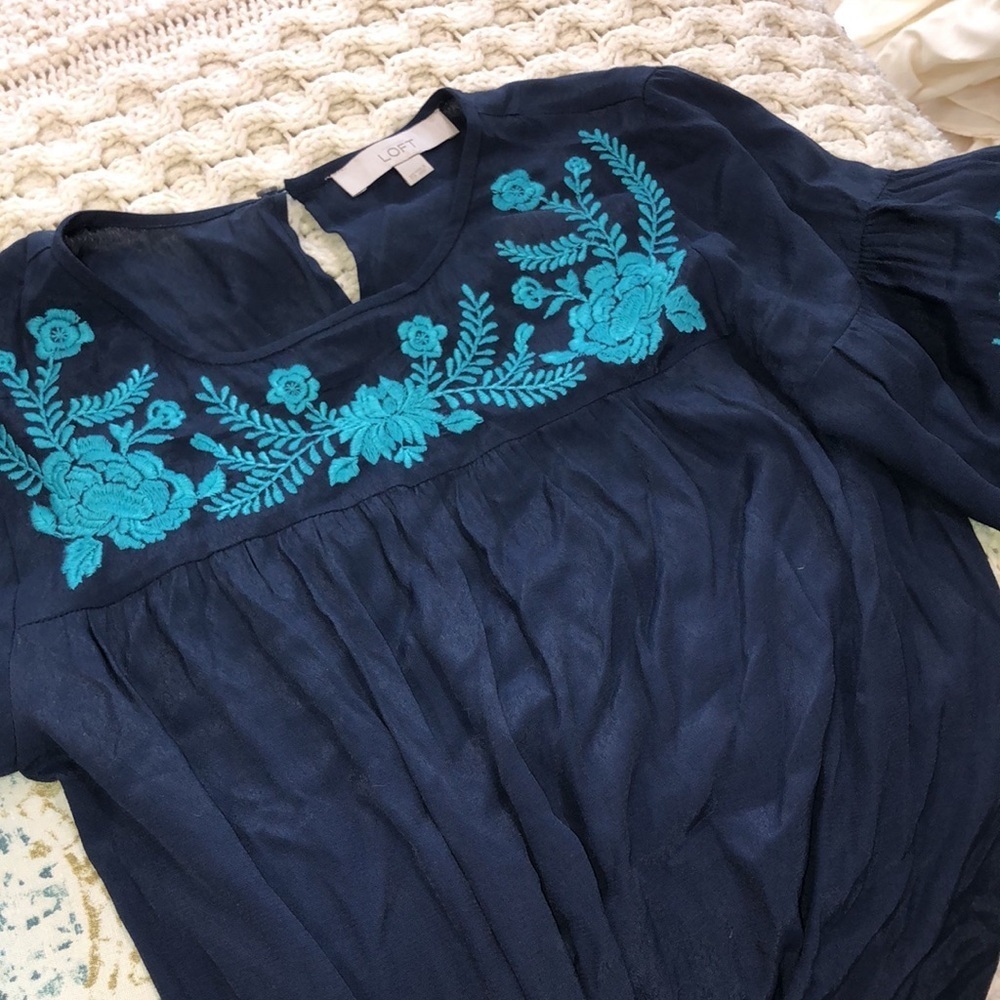 LOFT blue dress size xsmall - Picture 8 of 8